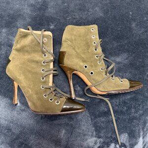 Manolo Blahnik Green Sneaker Booties – Luxury Designer – Excellent Condition